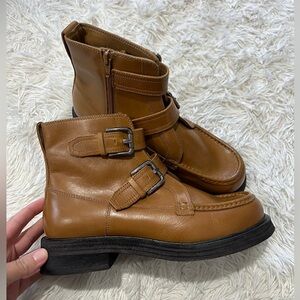 Free People Isla Moto Boots - Size 8 - tan color